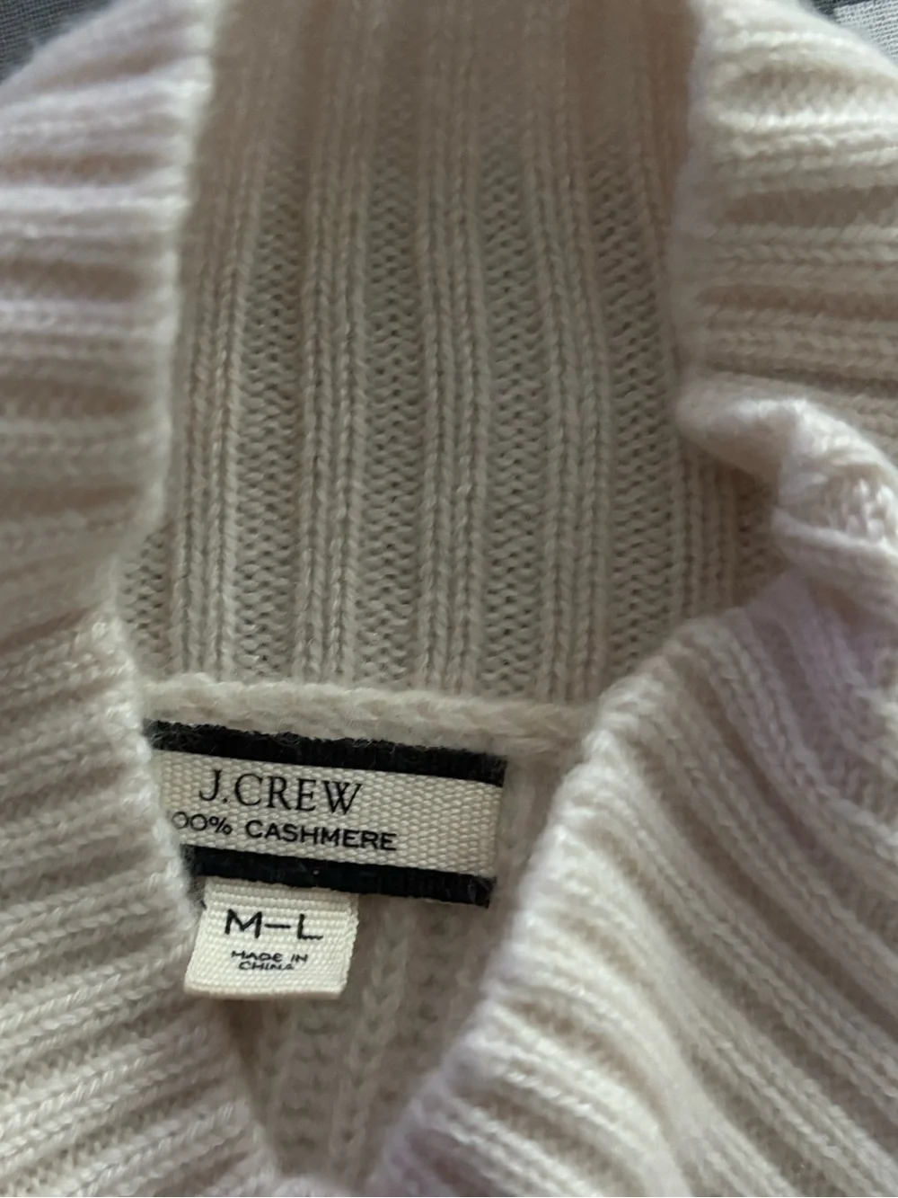 J. Crew 100% Cashmere Sleeveless Ribbed High Neck Sweater Vest in Ivory M-L